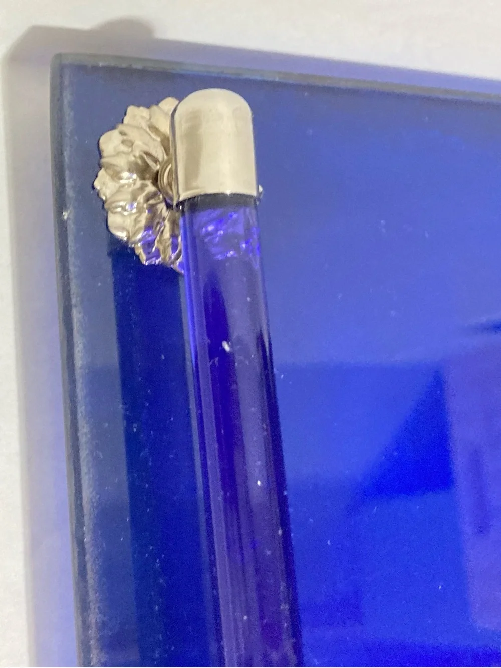 Vintage AVON “Moonwind” Cobalt Blue Vanity Tray with Silver Accent